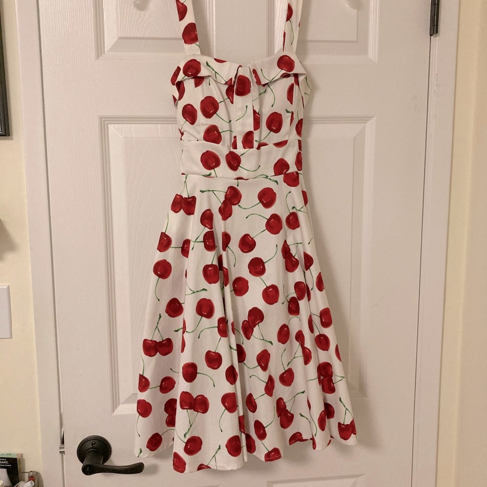 Pre owned women’s vintage pinup style dress with cherry print